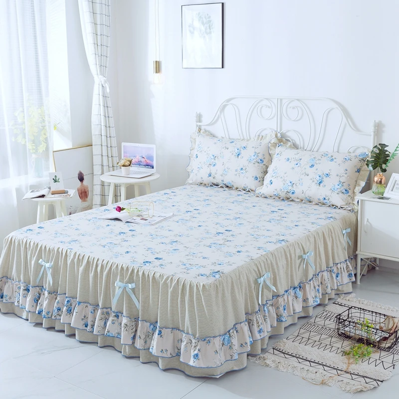 Комплект постельного белья из 100% хлопка с наволочкой и бантом|Покрывало| |