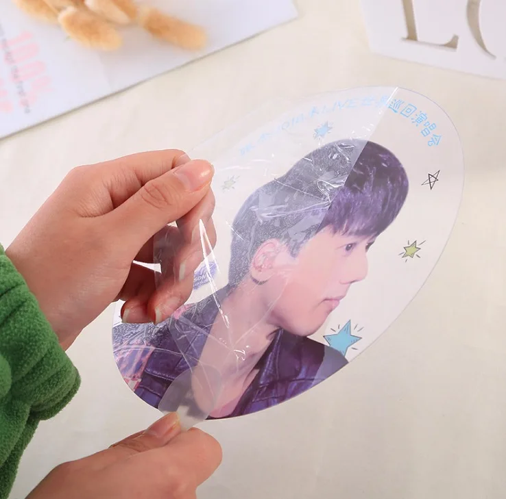 Пластиковый веер круглой формы 50 шт. прозрачный на заказ Ручной Веер для печати