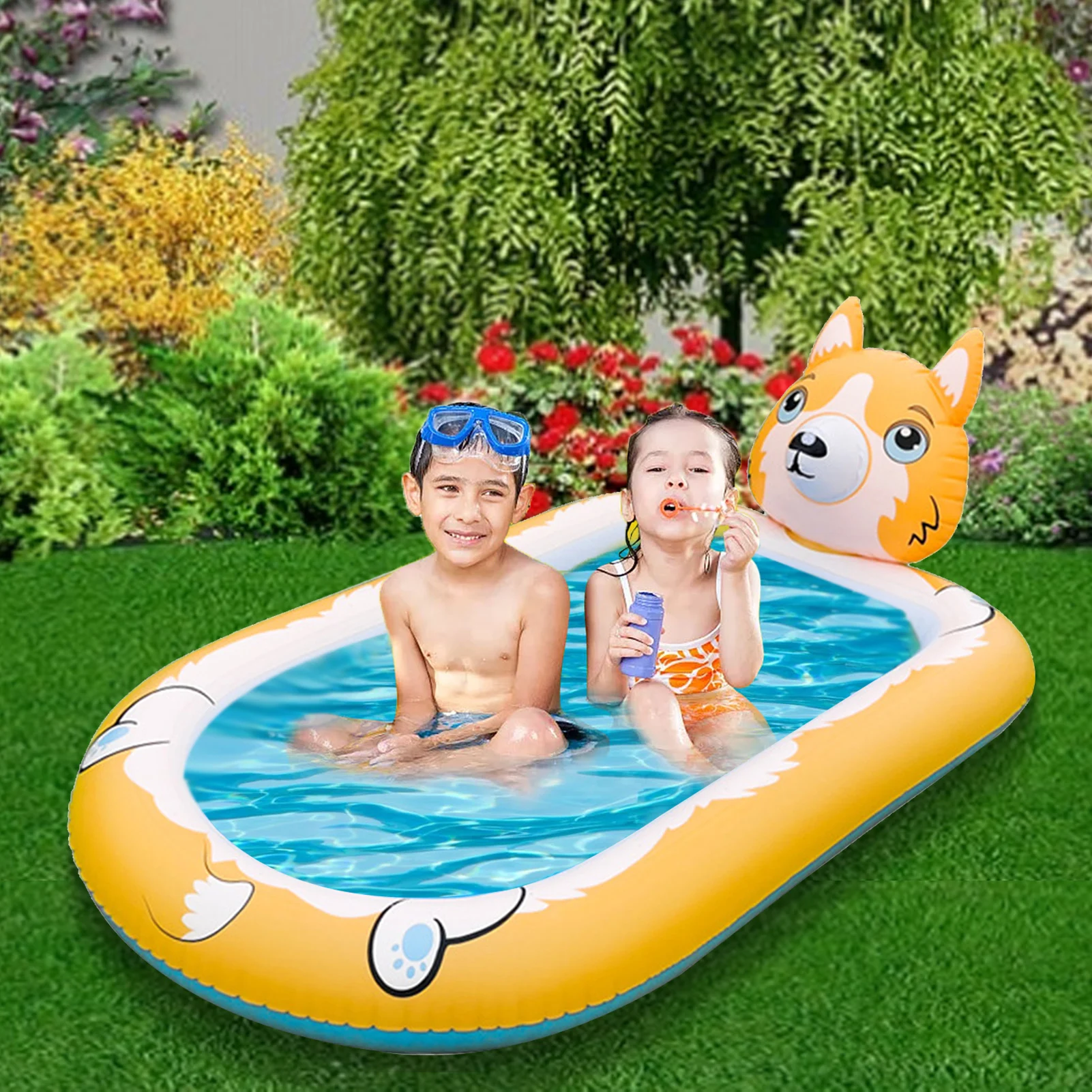 Детский спринклер надувной бассейн из ПВХ для игр на газоне забавная водяная