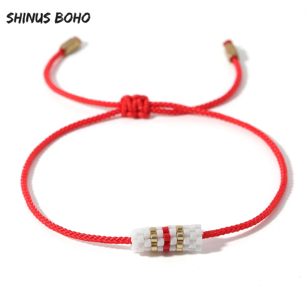 

Rainbow Bangles Bracelets Handwoven Miyuki Beaded Rope Bracelets Bangles Women Charm Tiny Jewelry Festival Gifts