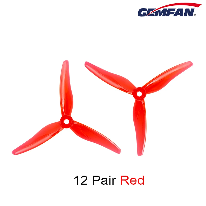 24 шт./12 пар Gemfan 51466 5 дюймов 3 лопасти/tri-blade пропеллер реквизит CW CCW для 2205-2306 бесщеточный двигатель FPV пропеллер - Цвет: 12 pair red