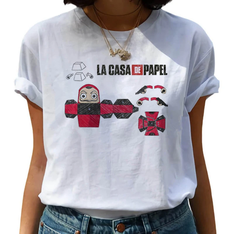 

bella ciao t shirt Money T Shirts Women La Casa De Papel Hip Hop T-shirts Fashion House of Paper Tshirt Fashion Top Tees Female