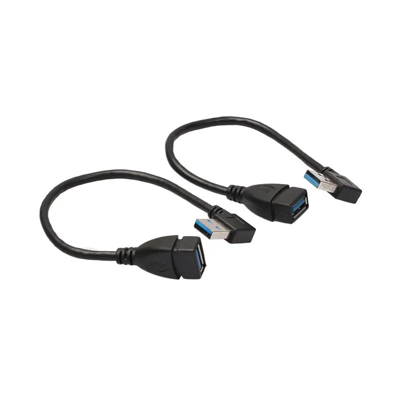 2 шт 6 дюймов SuperSpeed USB 3 0 угол от мужчины до женщины удлинитель упаковки каждый