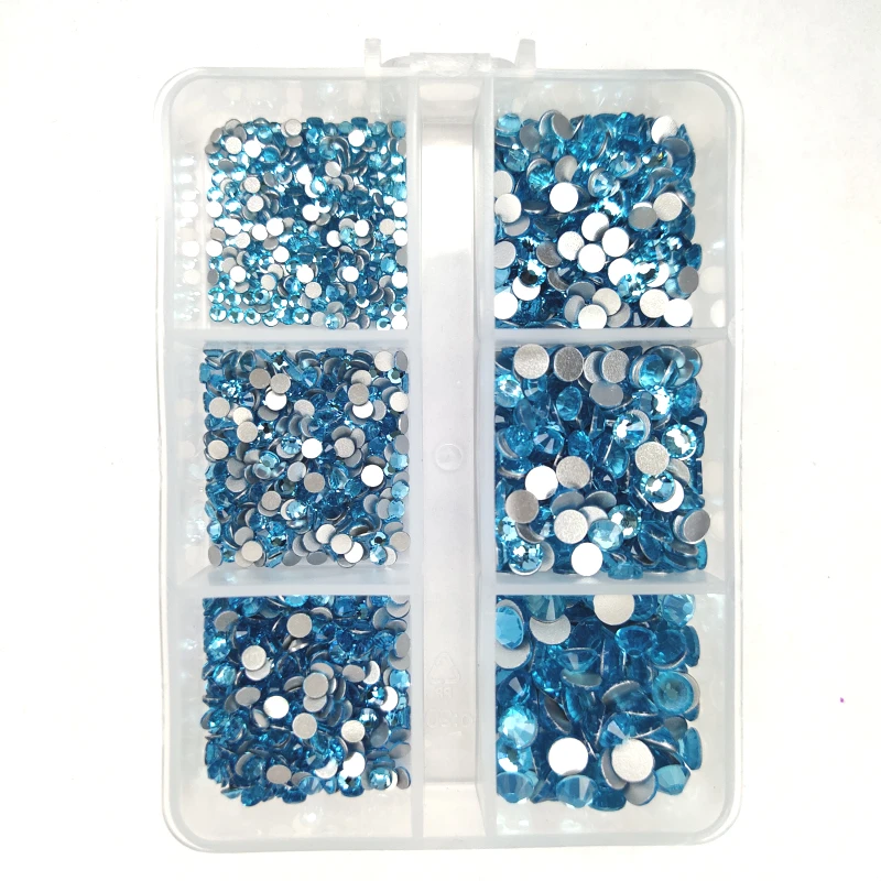 Аквамарин 3D ногтей Стразы Украшения Стекло Б ез исправлений стразы с плоской