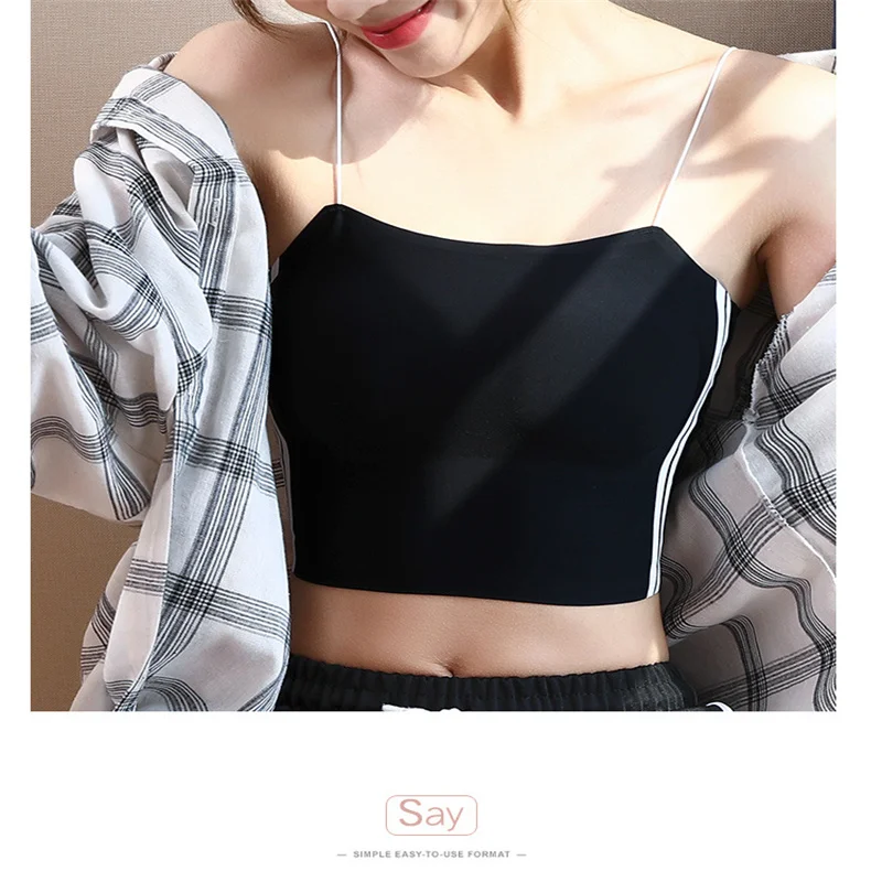 

2022 Sexy Women Ice Silk Bras Seamless Beauty Back Bralette Lingerie Free Wire Underwear Tube Scalloped Tops Bra For Ladies Girl