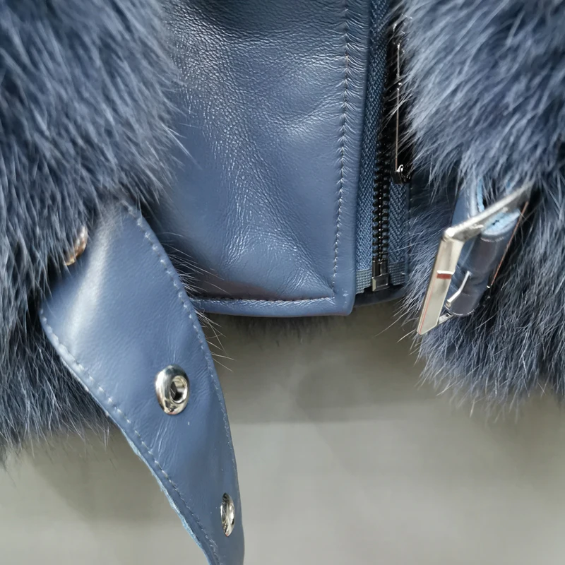 2022 hot new natural fox fur long vest real fox fur gilet winter high quality women fox with genuine sheepskin leathe