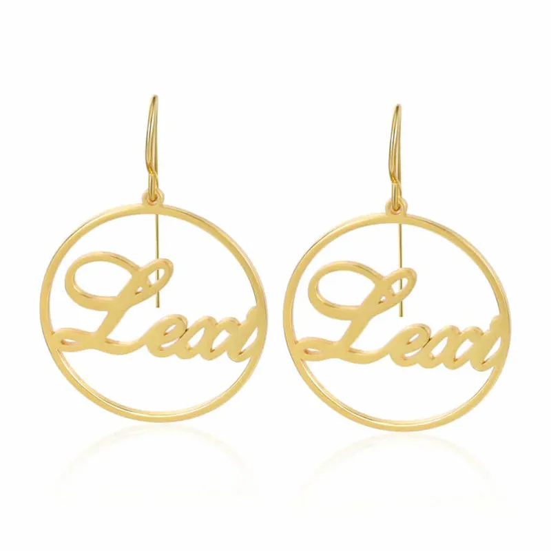 

Custom Name Earrings Personalised Gold Name Plate Stainless Steel Handmade Jewelry Hip Hop Sexy Hoop Earrings For Women