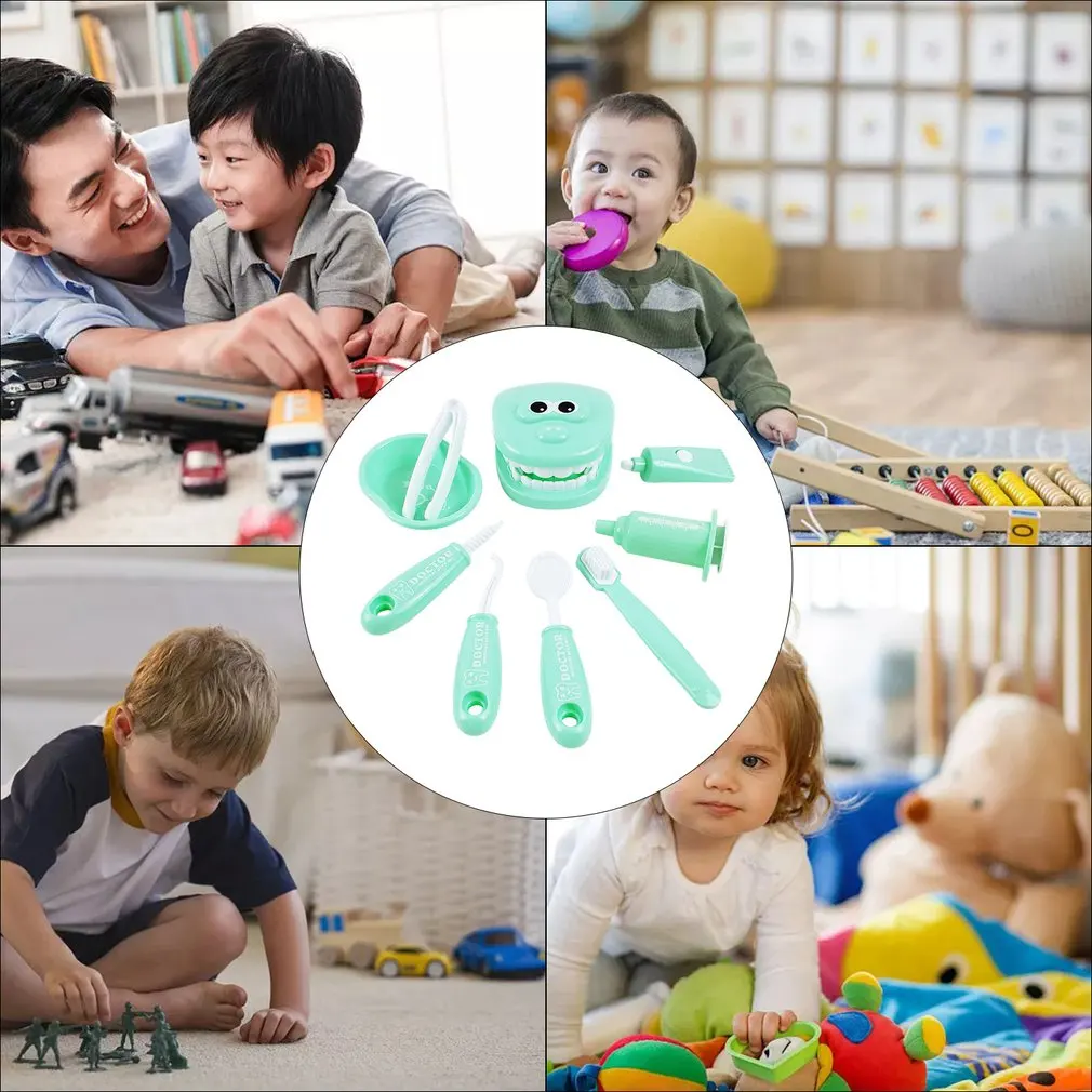 

9 Pcs Dentist Toy Pretend Dentist Check Tooth Model Set Educational Role-Playing Simulation Children Learning Toy Doctor Toy