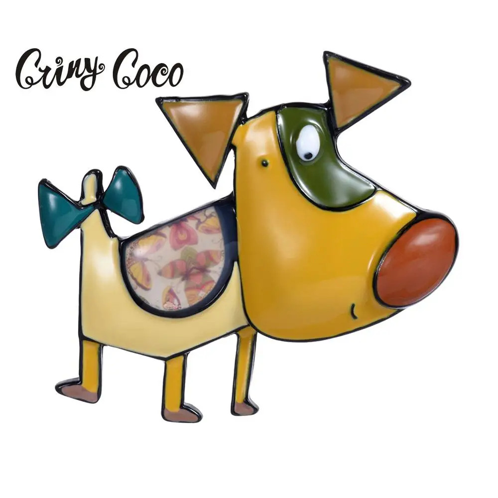 Cring Coco милые эмалевые броши в форме собаки 4 цвета на выбор винтажная