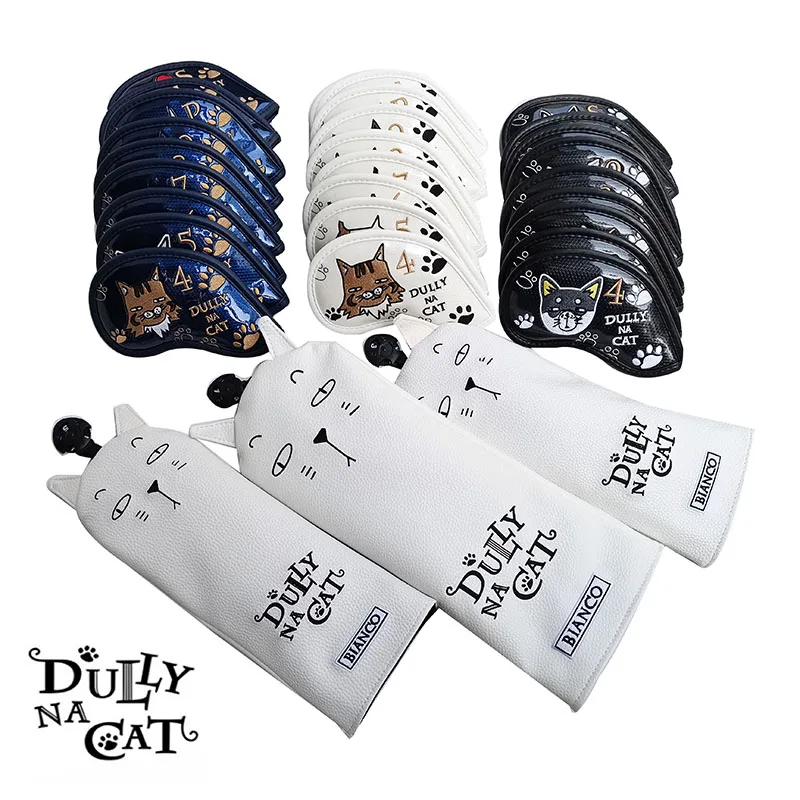 Тускло на CATPortable Гольф клуб подголовники с милым рисунком котa из мультфильма PU