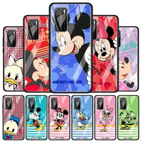 mickey cartoon couple for huawei p40 p30 pro plus p20 p10 lite p smart z 2021 2020 2019 luxury tempered glass phone case