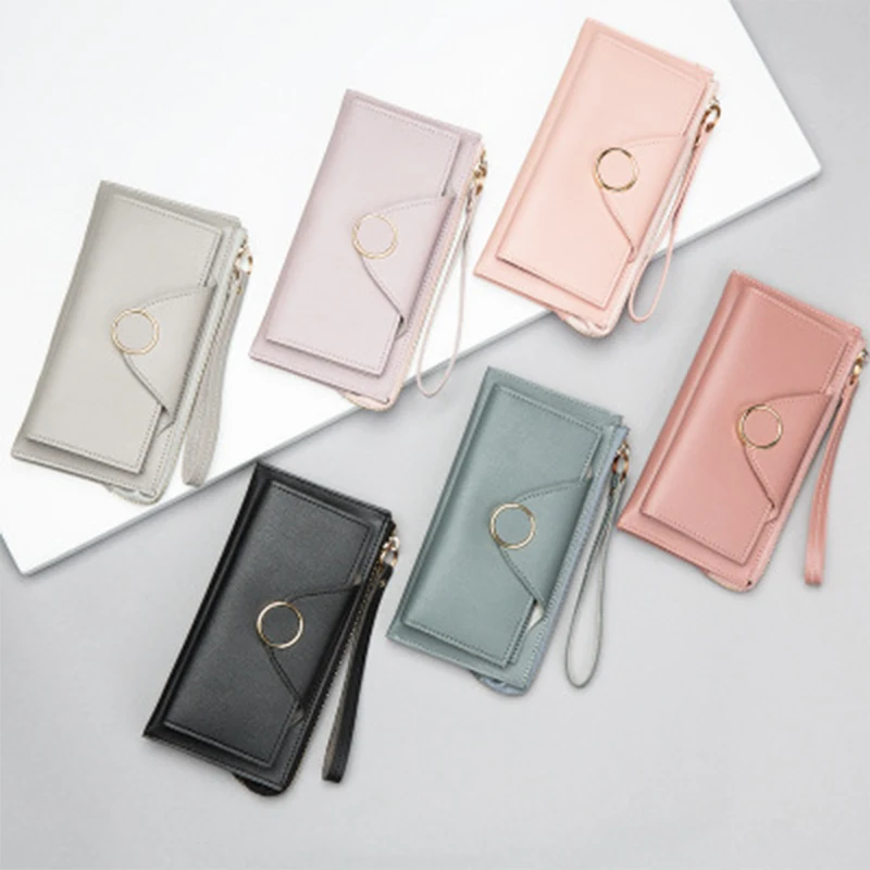 Women Wallets Female Leather Purse 2019 Fashion Brand Zipper Coin Wallet Cards Holder Ring Long Slim Purses Mobile Phone Bag | Багаж и