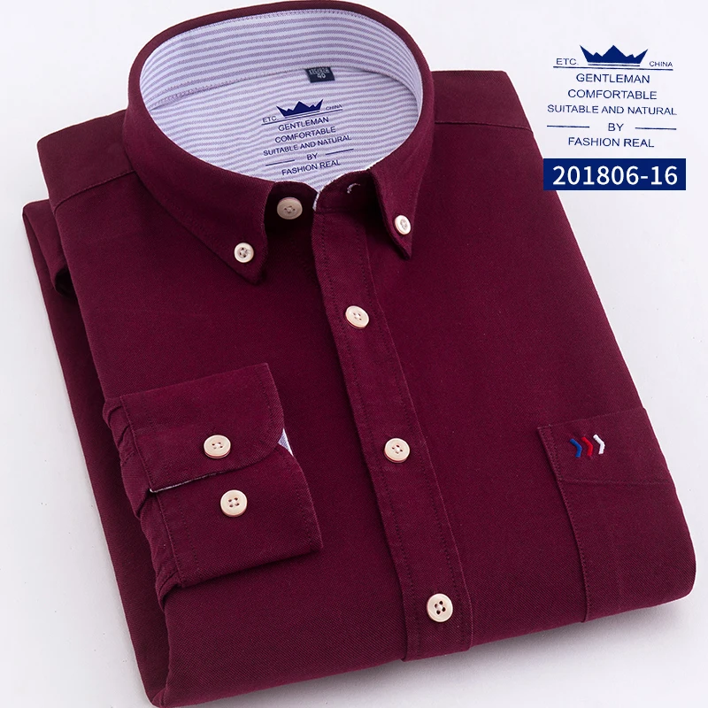 201806-16 Мужская рубашка размера плюс 5XL 6XL 7XL 8XL, хлопок, Оксфорд, чистый цвет, в полоску, саржа, деловая, повседневная, с длинным рукавом, синяя, белая, серая - Цвет: 201806-16