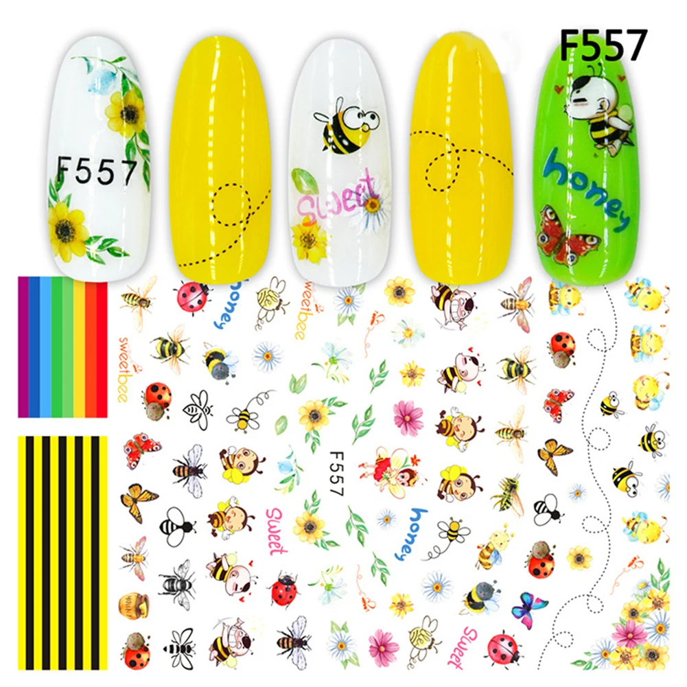 Супер тонкий 3D английские буквы животное фруктовый Лист наклейки для ногтей