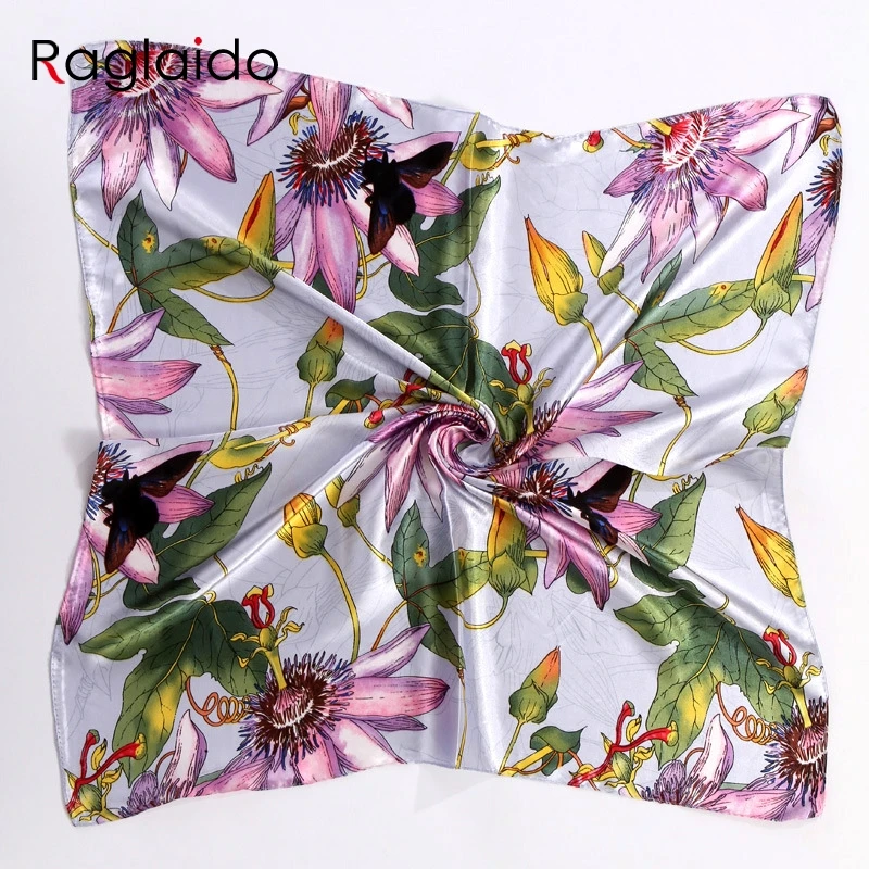 

women square scarf 60x60cm floral print silk scarves handkerchief