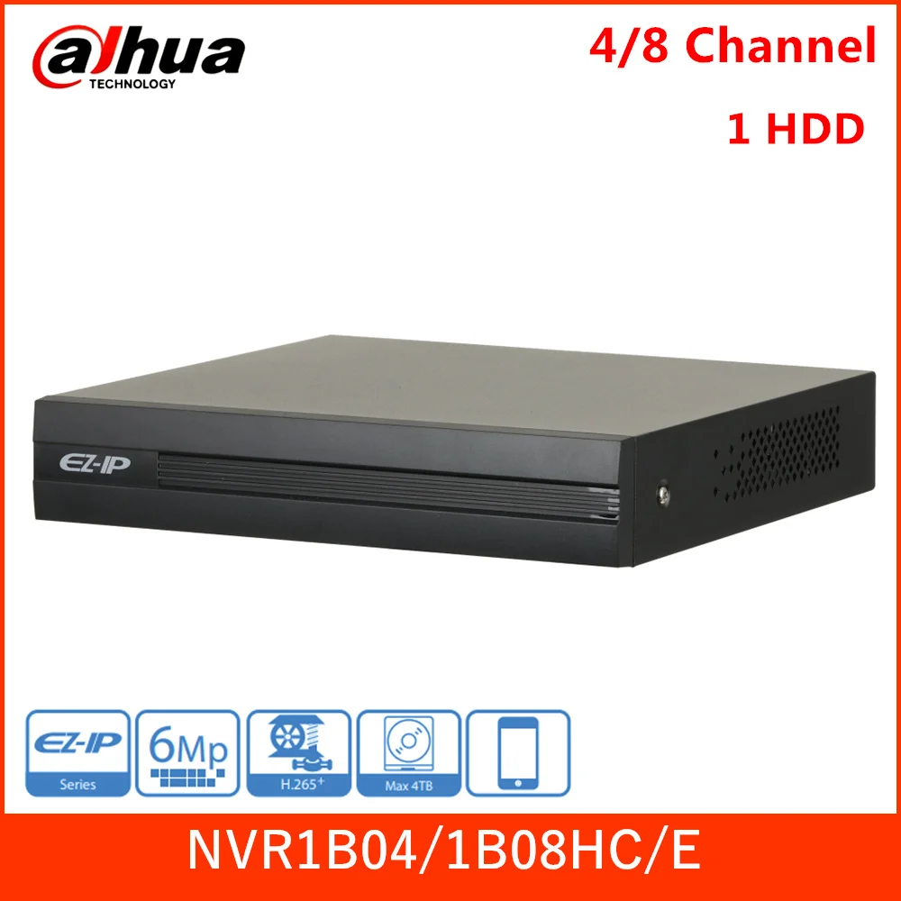 Dahua 4CH 8CH EZ IP NVR NVR1B04HC/E NVR1B08HC/E Smart H.265 + H.264 ONVIF 4/8 Channel Cooper 1U сетевой
