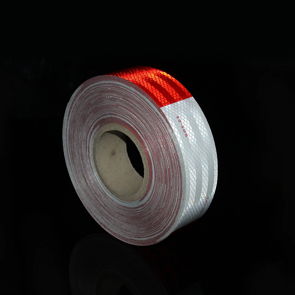 

Reflective Safety Conspicuity Tape Automotive Motorcycle Bicycle Boat 6 Inch Red and White DOT C2 Safety Warning Tape Stickers