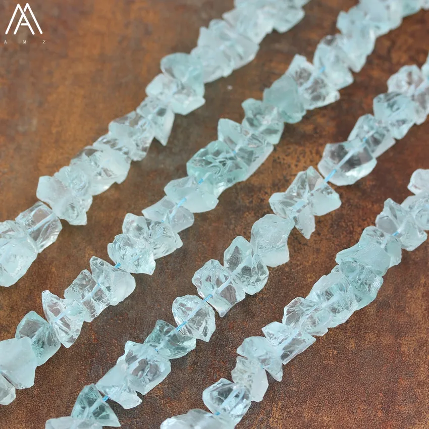 Full Strand Sea Blue Color Natural Quartz Crystal Chip Beads Strand,Freeform Nugget Crystal Beads Necklace Making DIY SF-64AMBE