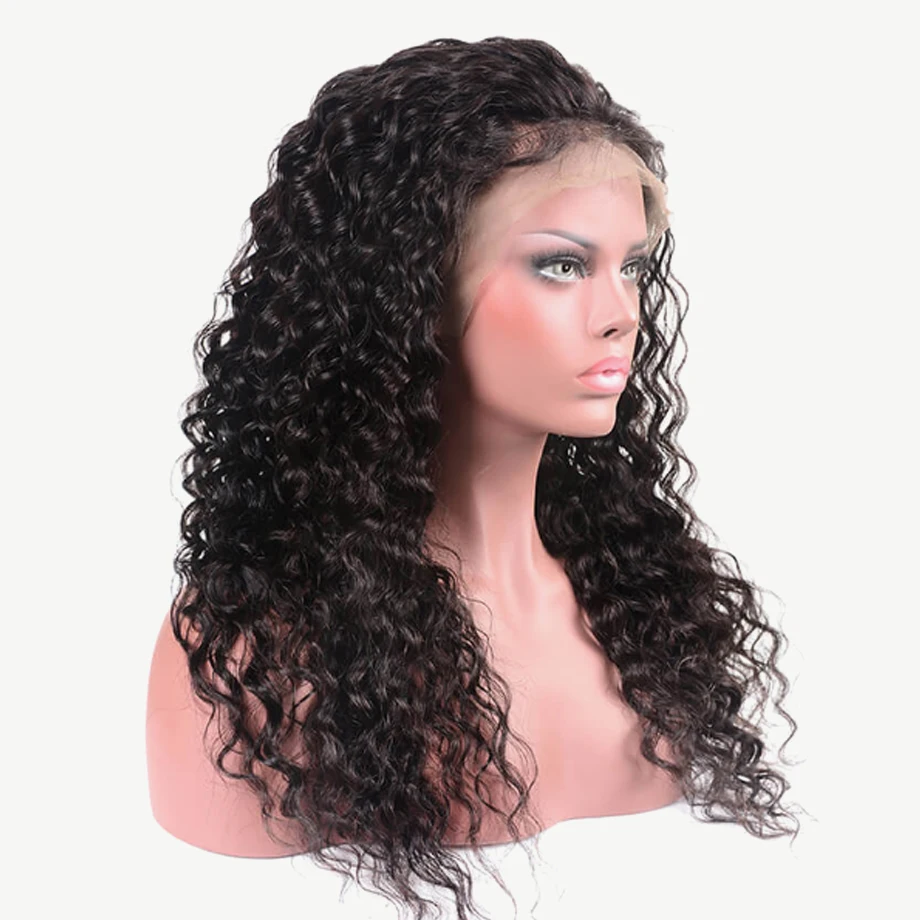 Парики из натуральных волос на кружевной фронтальной основе короткие волнистые