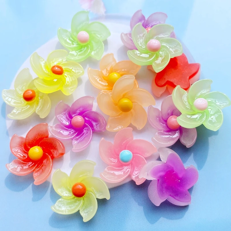 20 шт смешанные цвета Мини Симпатичные Красочные цветы с плоской задней стороной