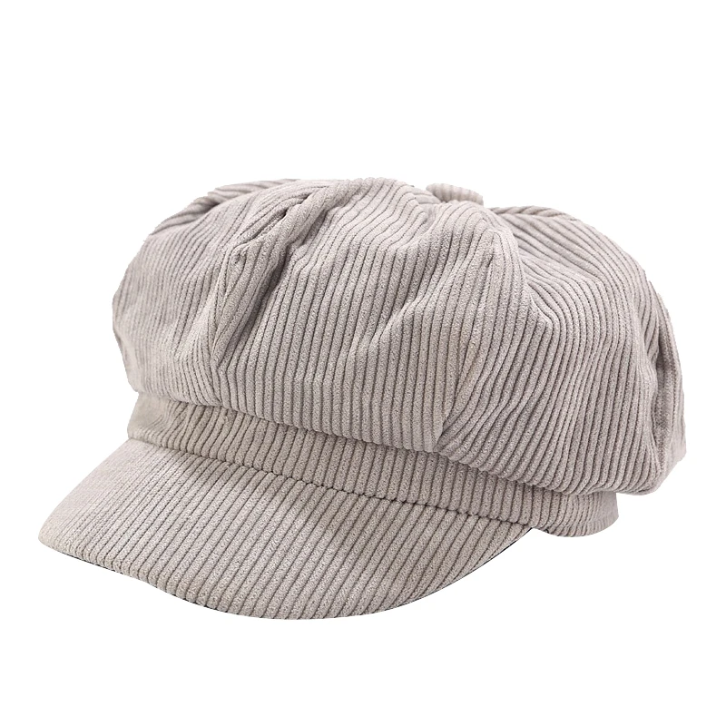 

NEW Women Vintage Corduroy Cap Leisure England Style Retro Octagonal Hat for ladies Painter Winter Cap England