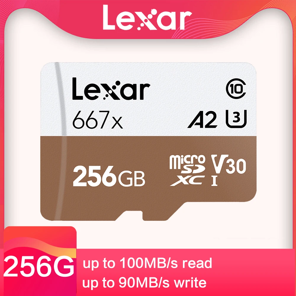 Профессиональная карта памяти Lexar 667x SDXC UHS I Micro SD с адаптером 64 Гб 128 ГБ 256 A2 U3 V30 C10 tf