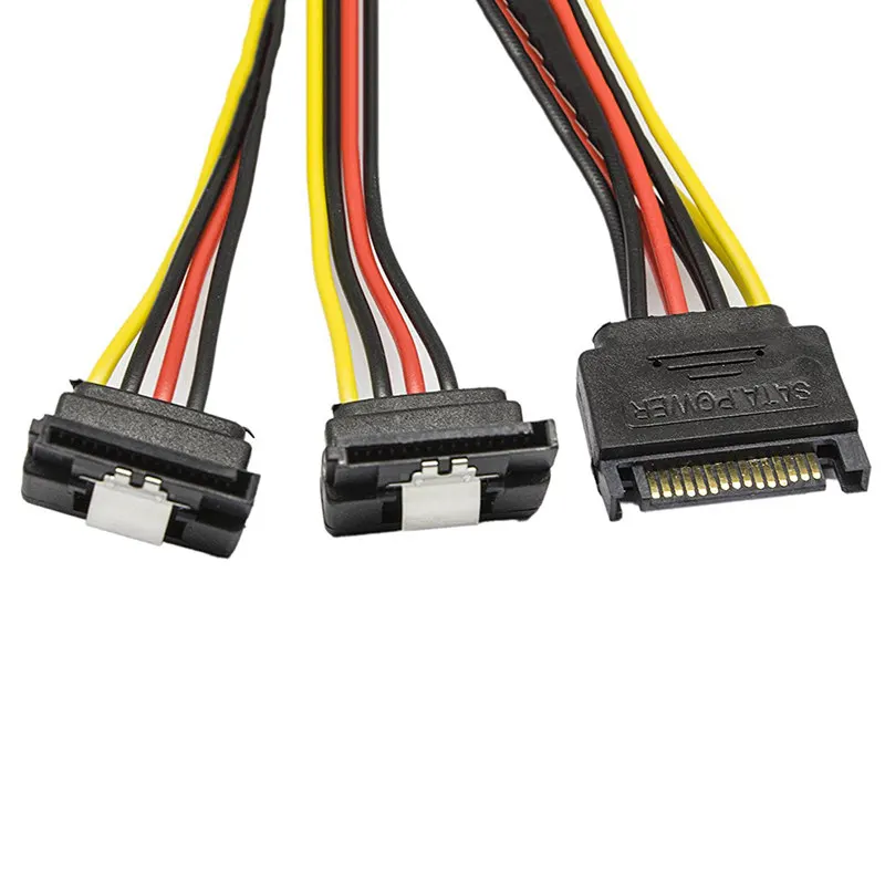 SATA 15-контактный разъем для 2x15-Pin 90 градусов Женский 15Pin отклонения в размерах на 1-2