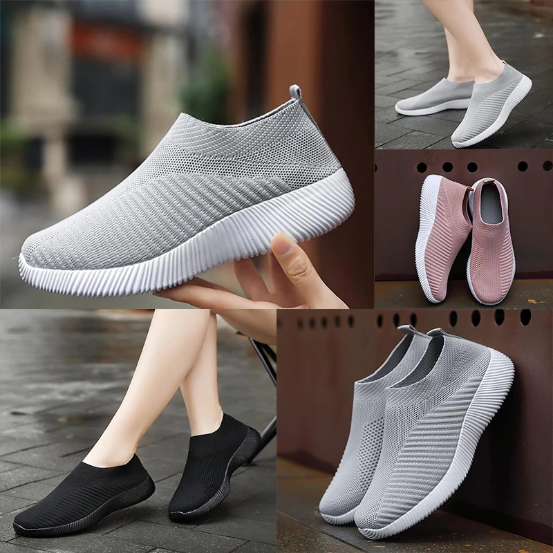 New high quality wholesale moms shoes  flying socks womens shoes  cross border leisure soled sports shoes elderly shoes 39