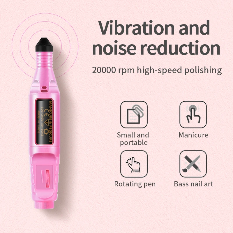 Портативный сверлильный станок для ногтей фрезерный сверло комплект резки 15000