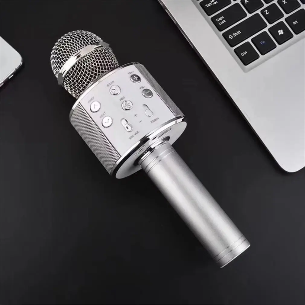 

WS858 Portable Bluetooth Karaoke Microphone Wireless Professional Speaker Home Ktv Handheld Microphone