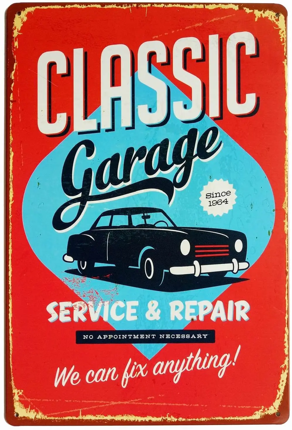 

ERLOOD Classic Garage Since 1964 We Can Fix Anything Vintage Tin Sign Wall Decor 8 X 12 inch