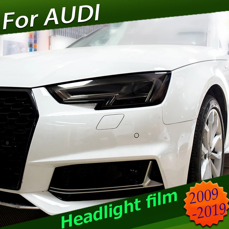 Колпаки для фар черные дымчатые AUDI 2009 2010 2017 2018 2019 прозрачная пленка