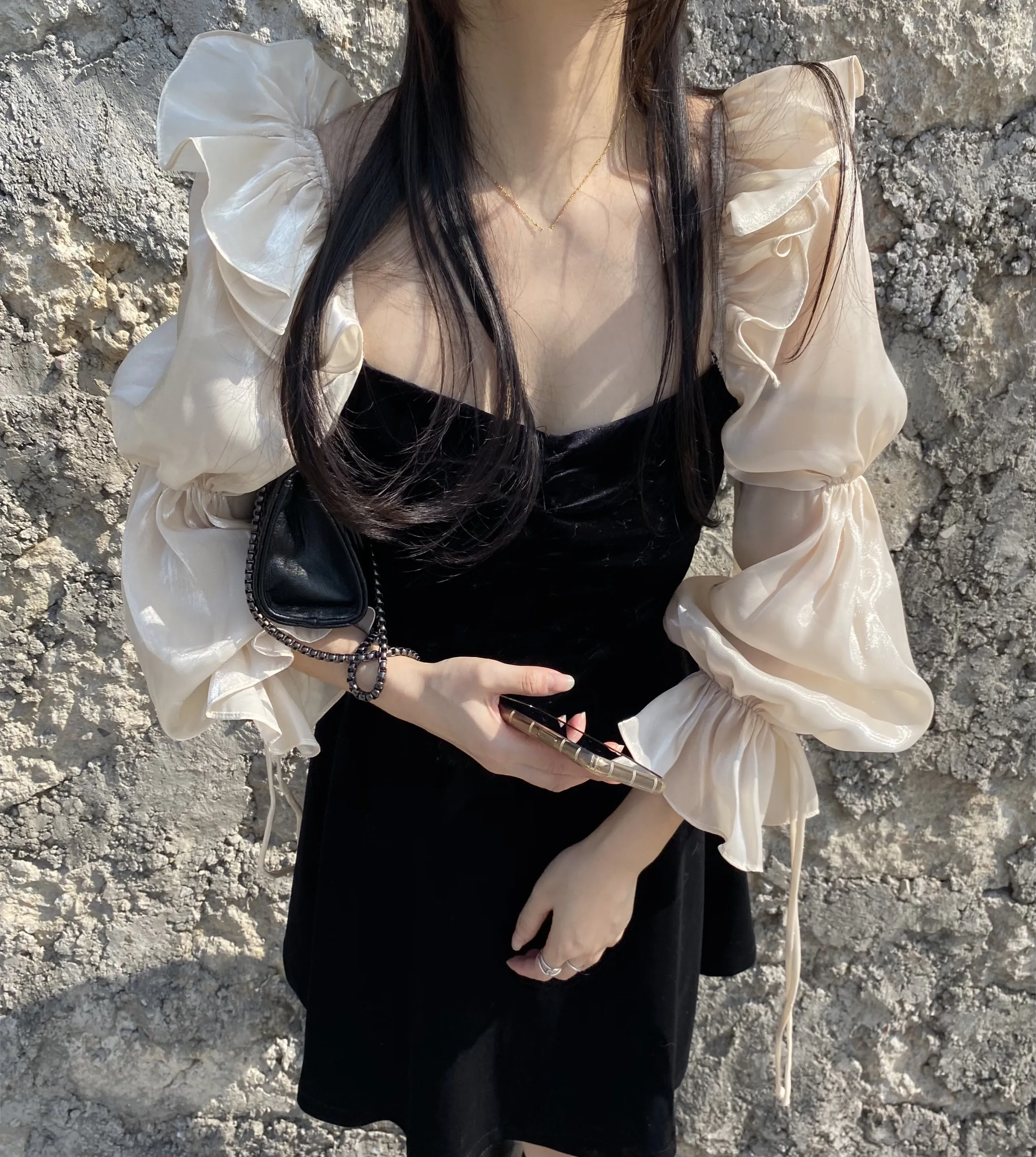 Корейское шикарное нежное стильное милое Молодежное приталенное бархатное