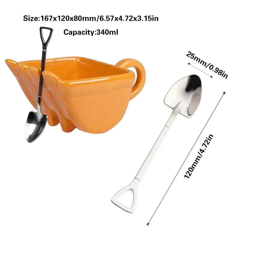 

340ml Funny Mugs Excavator Bucket Model Coffee Mugs Creative Ceramic Mug Cups For Coffee Drink Tea Cake Cup