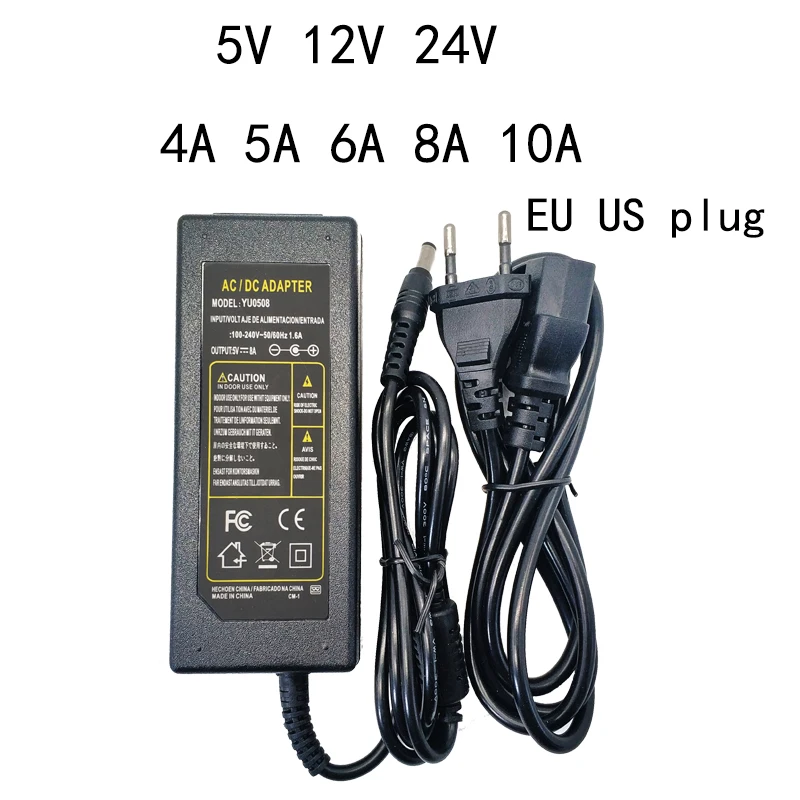 4a 5a 6a 8a 10a 110v 220v To Dc 5v 12v 24v Universal Power Supply Adapter Charger For Led Strip