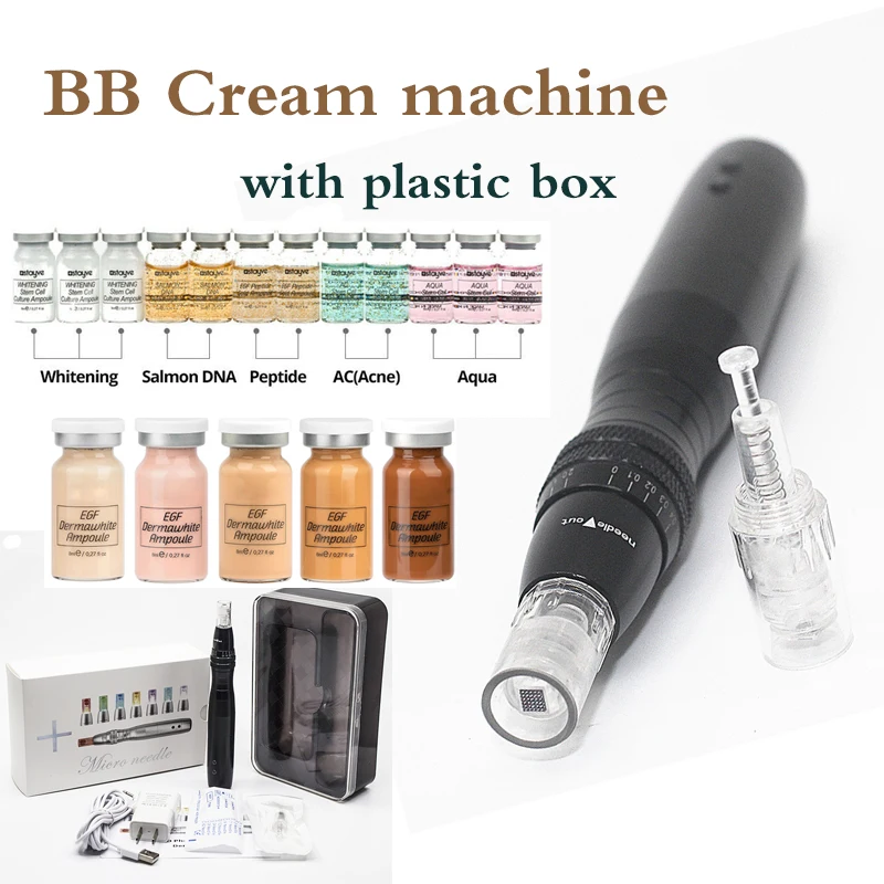 

BB Cream Glow Machine microneedle pen with 8ml BB Cream Glow BB stayved Brightening Foundation bb cream beauty device