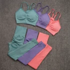 Бесшовный Женский комплект для йоги, женская одежда для спортзала, спортивная одежда, спортивные шорты, спортивный бюстгальтер, футболка, тренировочный комплект для спортзала