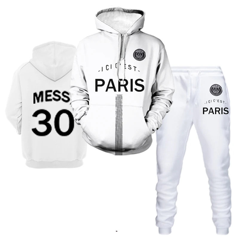 Горячая Распродажа 2021 новинка мужская толстовка с Месси в Париже футболка