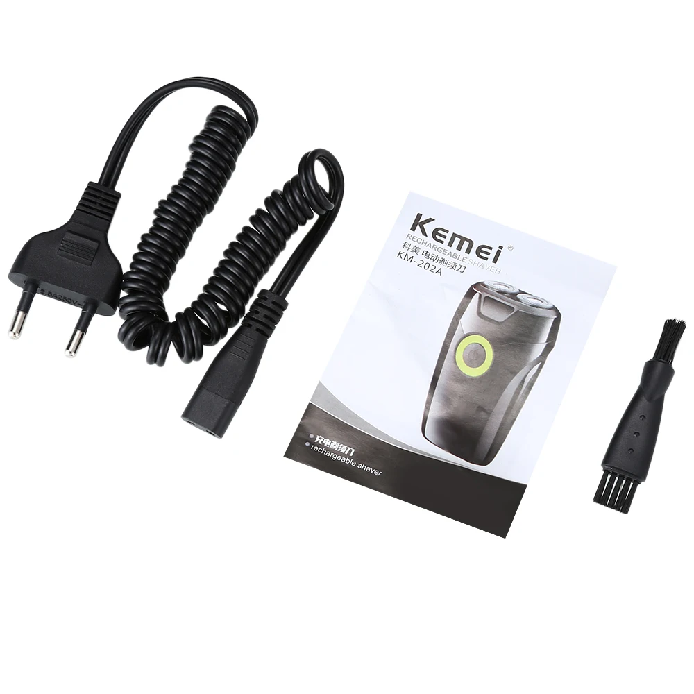 

Kemei-202A Portable Electric Razor Rechargeable Mini Shaving Beard Trimmer Twin Floating Blade Shaving Razor Men Beard Trimmer