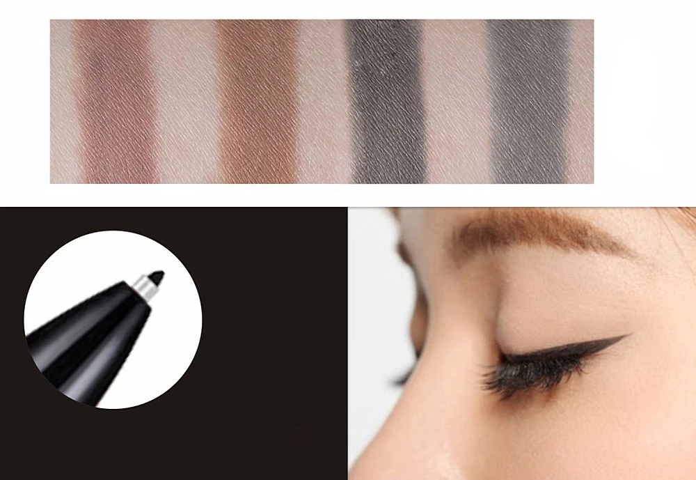 4 в 1 темно коричневая ручка для бровей автоматическая Стойкая подводка глаз губ