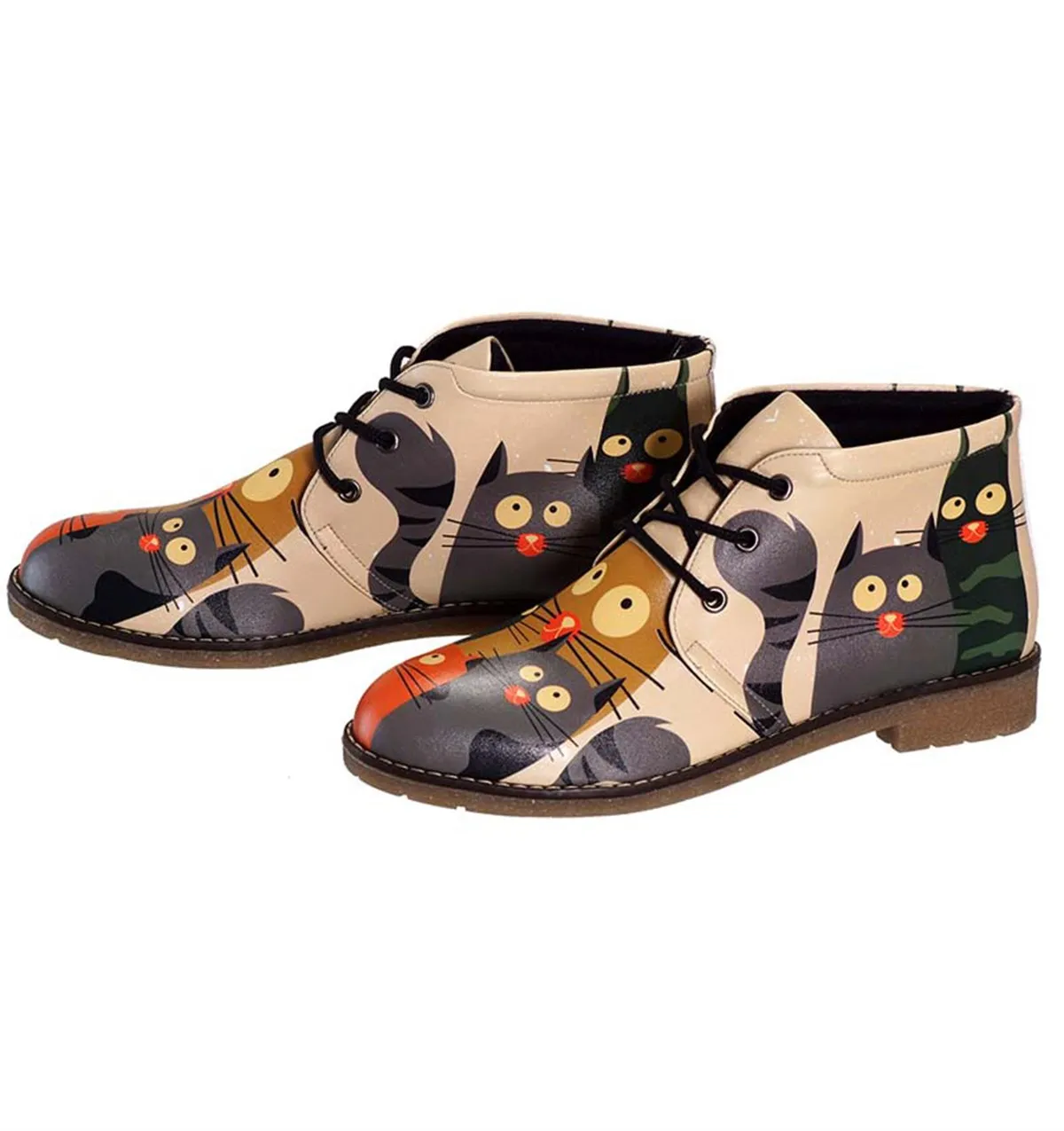 Günstig Digitale Ausgabe Katzen Gedruckt Muster Spezielle Design Frauen Kurze Stiefel Ankle Boot Bequeme Schuhe Casual Dame