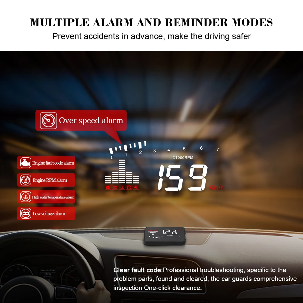 Дисплей на лобовом стекле HUD X5 Автомобильная электроника OBD OBD2 дисплей