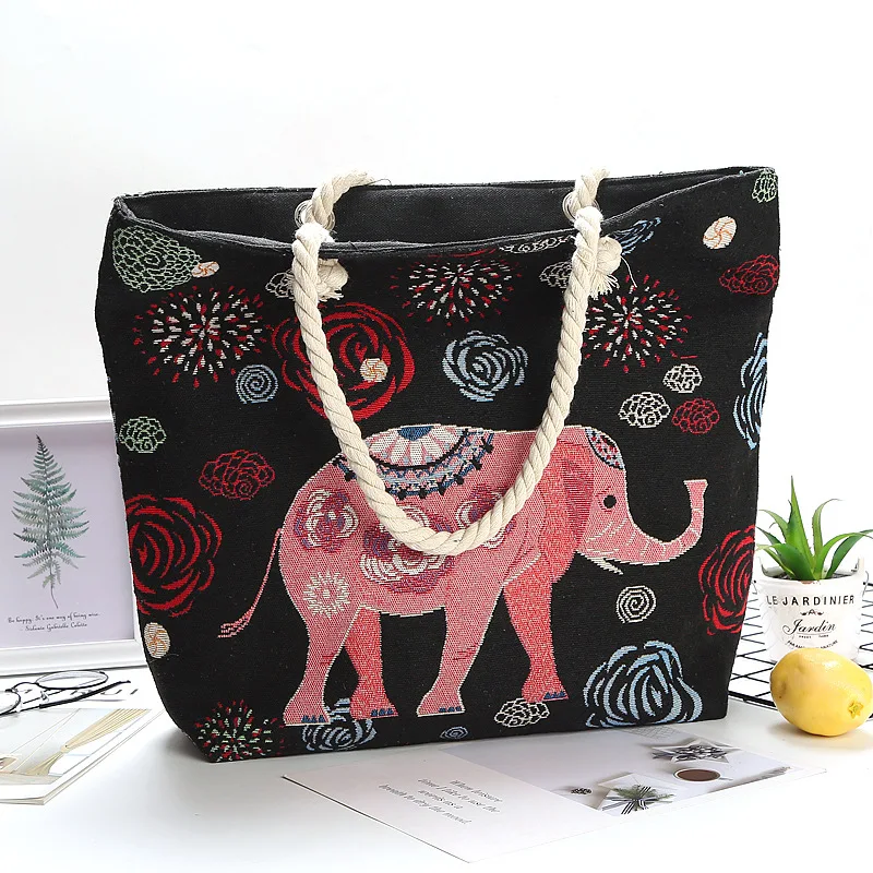 

Storage Shopper Bag Elephant Pattern Large Women's Bag Beautifully Handbags for Women Simplicity High Capacity Shoulder Bags