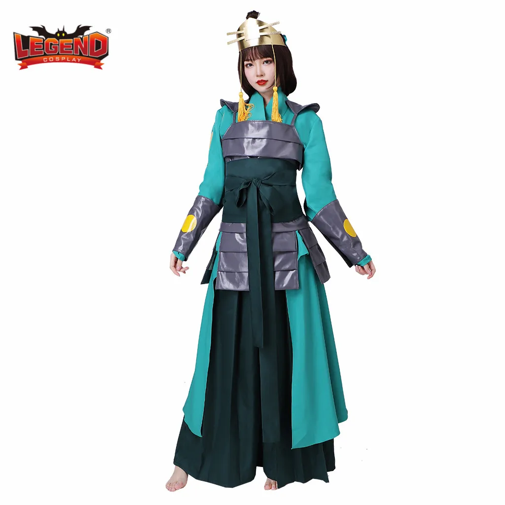 Аватар последний Airbender Kyoshi Warriors Suki Косплей Костюм Униформа платье Хэллоуин
