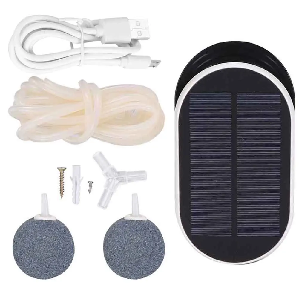 Аквариумный воздушный насос на солнечной батарее для пруда набор аквариума с