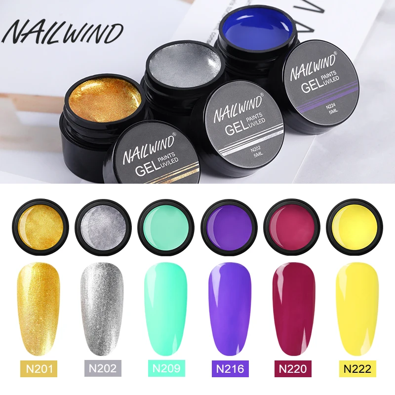 NAILWIND Painting Гель-лак для ногтей Дизайн ногтей маникюрный лак 24 цвета замачиваемый Полупостоянный УФ-праймер Гель-лак