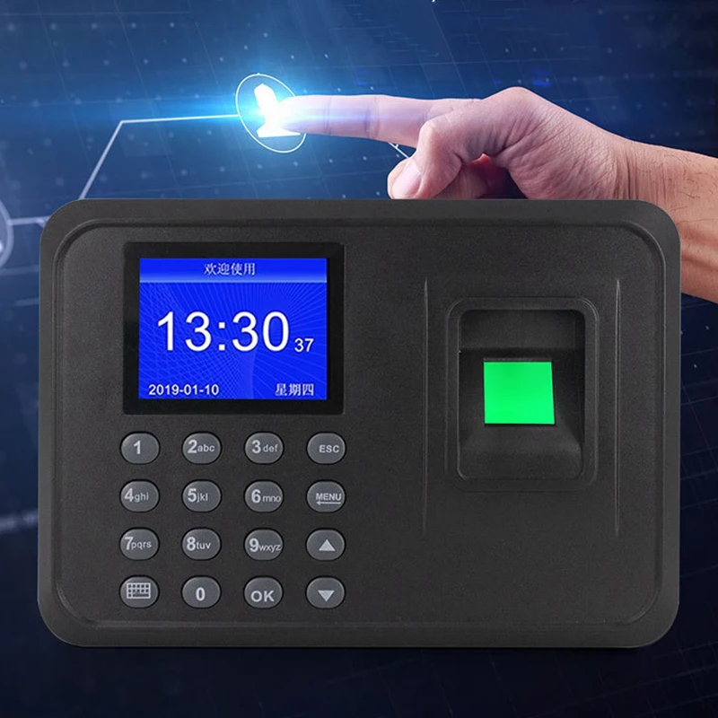 Biometric Attendance System Fingerprint Reader Time Clock Employee Control Machine Access Commuting Punch Card E |