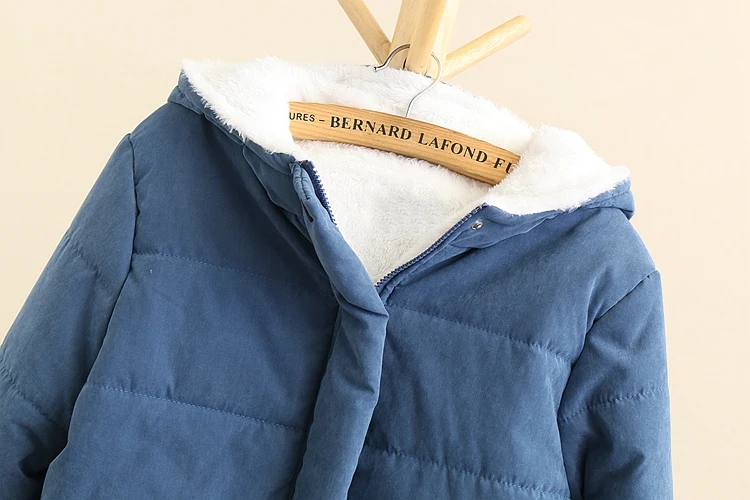 

Ailegogo Women Jackets Autumn Winter Hooded Cotton Coat Casual Classic Thickness Bread Parkas Windproof Tops Slim Fit Outwear