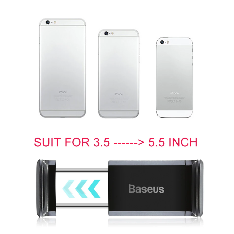 Универсальный автомобильный держатель для телефона Baseus iPhone X Samsung S9 с вращением