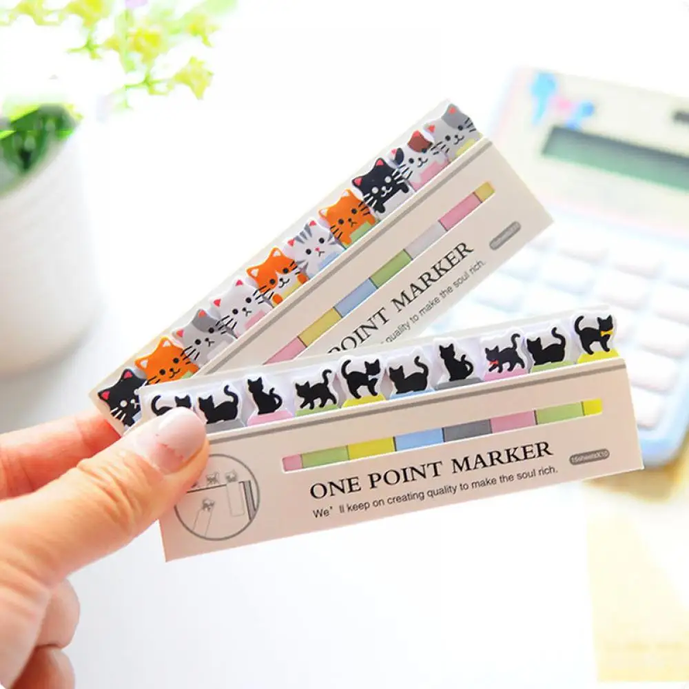 DIY Mini Cute Kawaii Cartoon Animal Heart Memo Pad Black Cat N Times Note Paper канцелярские корейские